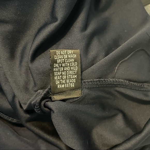 Adrianna Papell Womens Navy Blue Draped Jeweled Tulip Hem Evening Dres… - Picture 10 of 11